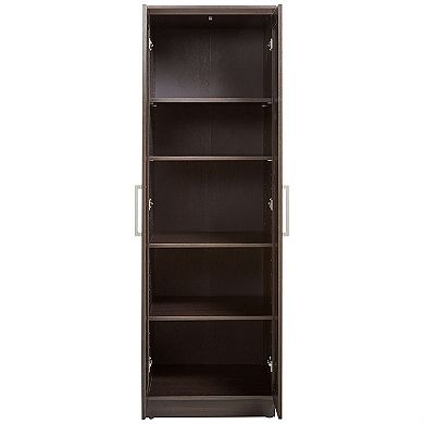 Wardrobe Cabinet with Full-Width Slide-Out Top, Adjustable Shelves, and Pullout Printer Shelf