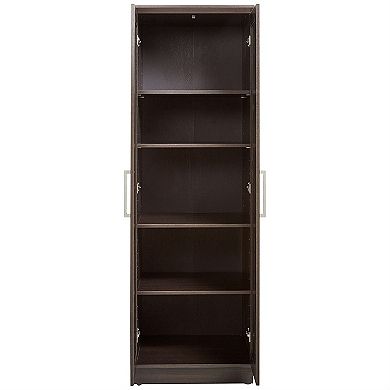 Wardrobe Cabinet with Full-Width Slide-Out Top, Adjustable Shelves, and Pullout Printer Shelf