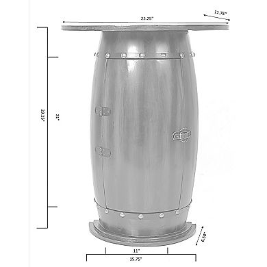 Wooden Wine Barrel Console, Bar End Table Lockable Cabinet