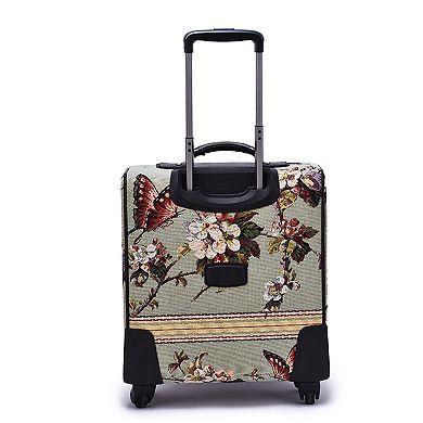 Butterfly 17-inch Handbeaded Carry-on Spinner Suitcase