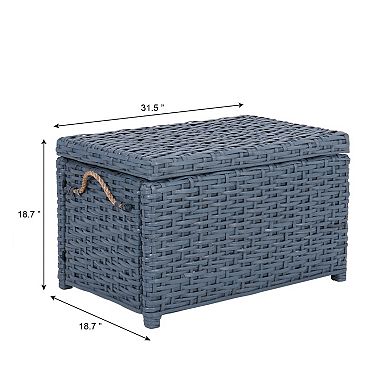 Jacob 31.5" Handwoven Wicker Storage Trunk