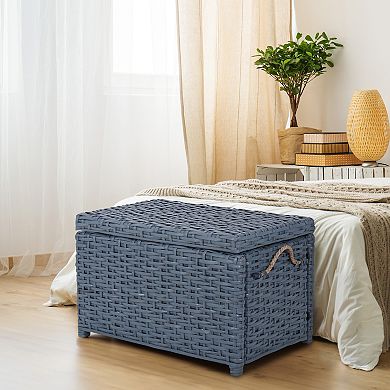 Jacob 31.5" Handwoven Wicker Storage Trunk