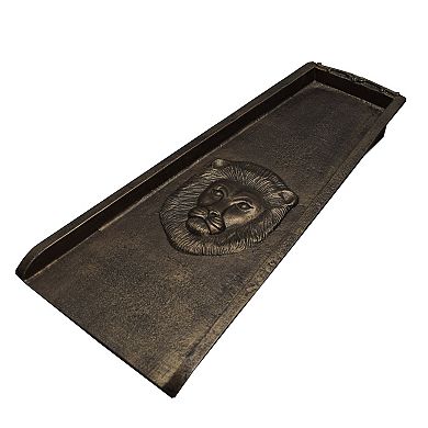 Bronze Lion Cast Aluminum Downspout Gutter 24 In. Splash Block