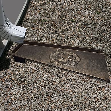Bronze Lion Cast Aluminum Downspout Gutter 24 In. Splash Block