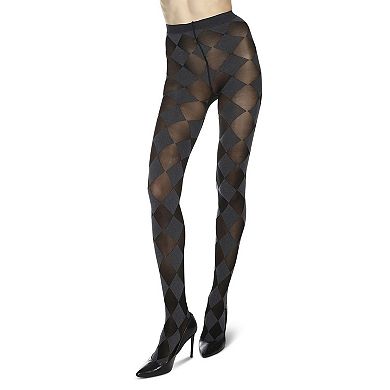 Diamond Contrast Opaque Tights
