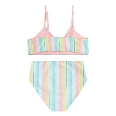 Girls 7-16 Hurley UPF Reversible Triangle Bikini Top & High Waisted Bottoms Swim 2-Piece Set