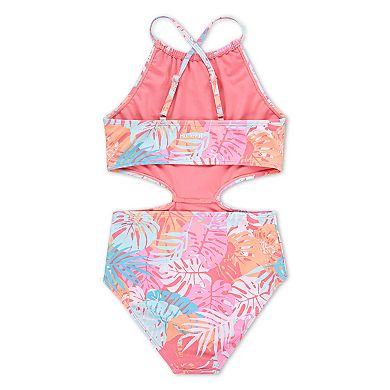 Girls 7-16 Hurley UPF Printed Halter Monokini One-Piece Swimsuit