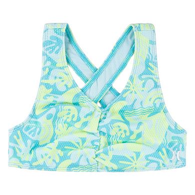 Girls 7-16 Hurley UPF Tropical Print Bikini Top & High Waisted Bottom 2-Piece Swim Set