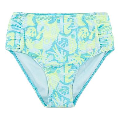 Girls 7-16 Hurley UPF Tropical Print Bikini Top & High Waisted Bottom 2-Piece Swim Set