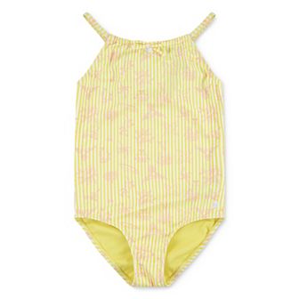 Girls 7-16 Hurley UPF Stripe Printed Bow One-Piece Swimsuit