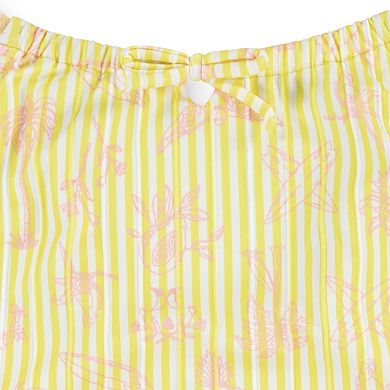 Girls 7-16 Hurley UPF Stripe Printed Bow One-Piece Swimsuit