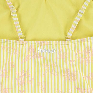 Girls 7-16 Hurley UPF Stripe Printed Bow One-Piece Swimsuit