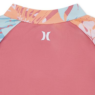 Girls 7-16 Hurley UPF Rashguard Bikini Top & Bottoms 3-Piece Swim Set