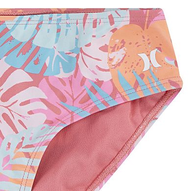 Girls 7-16 Hurley UPF Rashguard Bikini Top & Bottoms 3-Piece Swim Set