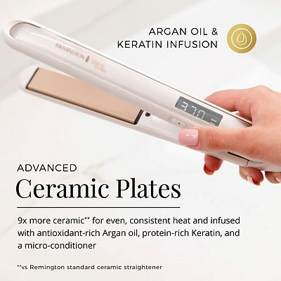 Remington Shine Therapy Argan Oil Keratin Infused 1 inch Hair Straightener Flat Iron