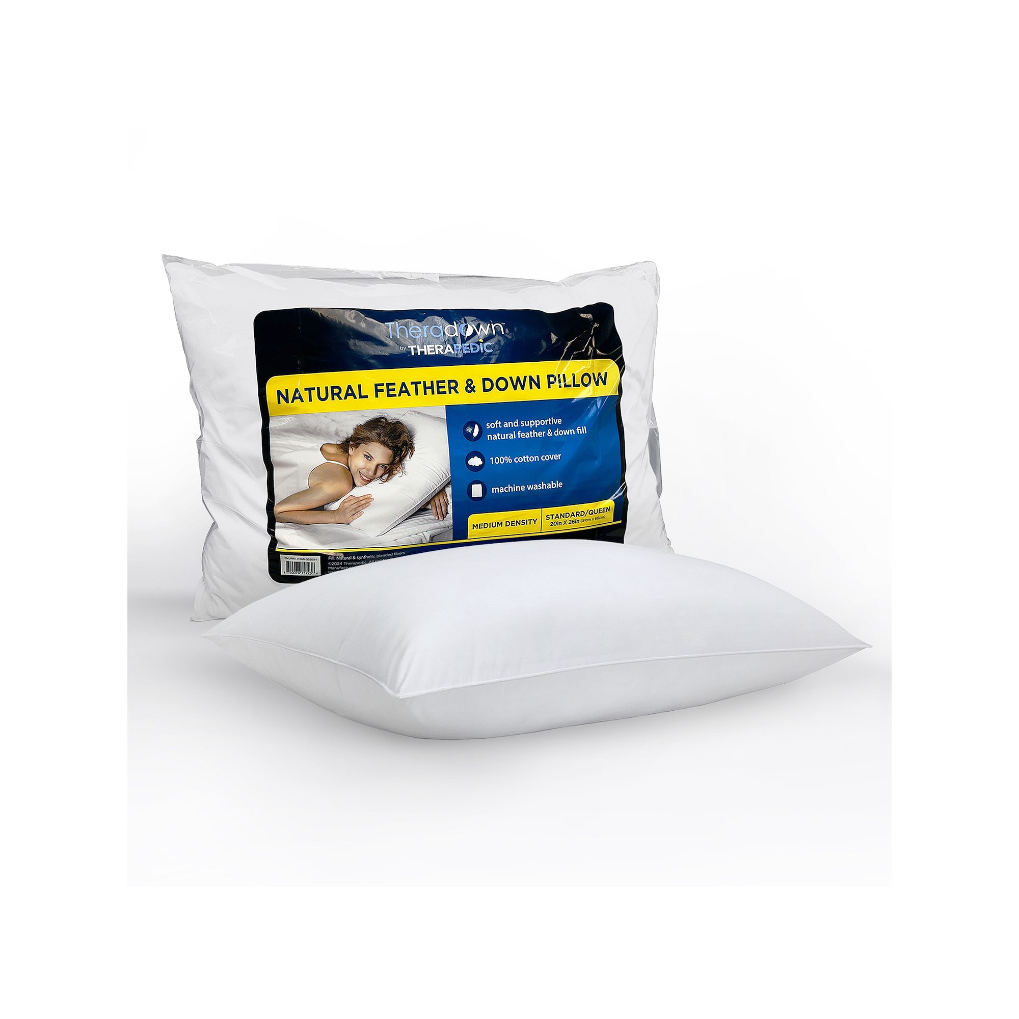 Theradown™ by Therapedic™ Natural Feather & Down Pillow, White