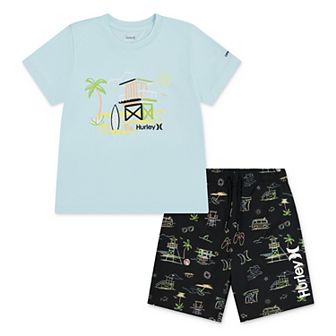 Boys 4-7 Hurley UPF H20-DRI Lifeguard Top & Swim Trunks 2 pc Set