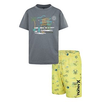 Boys 4-7 Hurley UPF H20-DRI Lifeguard Top & Swim Trunks 2 pc Set