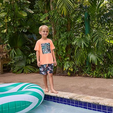 Boys 4-16 Hurley Palm Beach H20-Dri UPF 50 Top & Swim Trunks 2-Piece Set