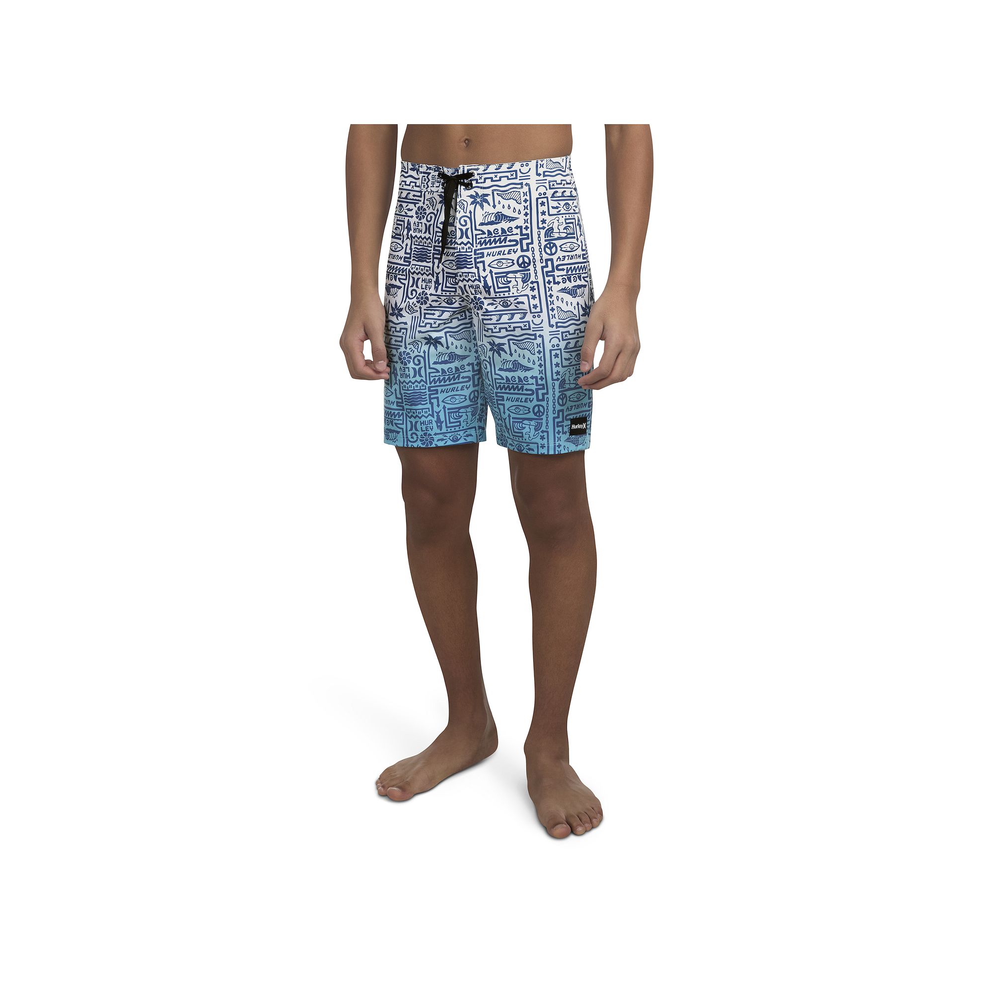 Boys 4-20 Hurley Squiggle Ombre Swim Boardshorts, Boys, Size: 10, Blue Omb
