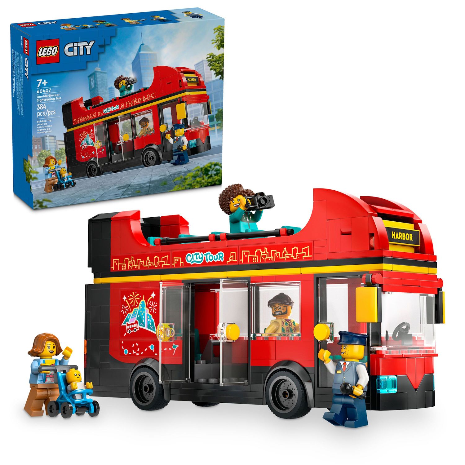 Детские конструкторы LEGO City Red Double-Decker London Sightseeing Bus 60407 Building Kit (384 pieces)