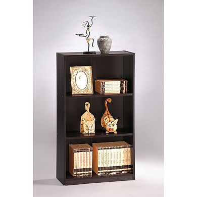 3-tier Bookcase Storage Shelves In Espresso Finish