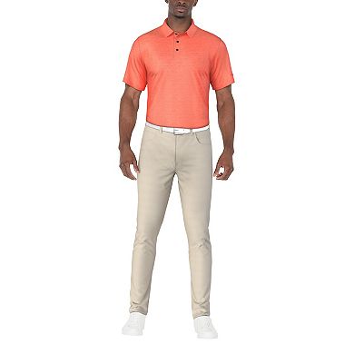 Men's Grand Slam Geo Heather Jacquard Golf Polo Shirt