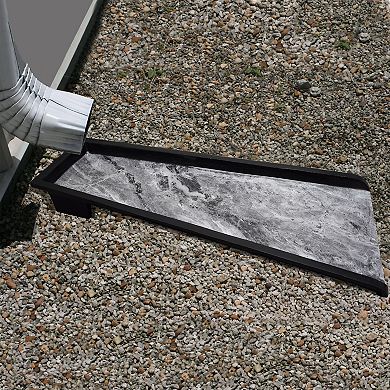 Grey Faux Marble Cast Aluminum Downspout Gutter 24 In. Splash Block