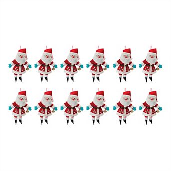 Plush Santa Ornament (Set Of 12)
