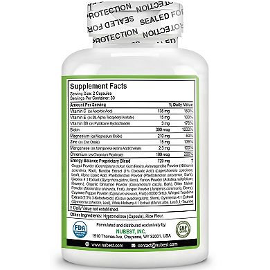 NuBest Blood Sugar, Advanced Formula for Energy Balance, Immunity & Overall Health, 60 Capsules