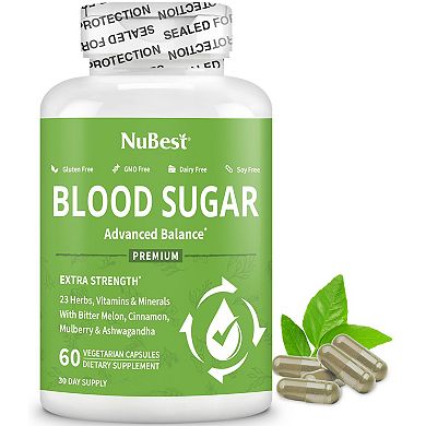 NuBest Blood Sugar, Advanced Formula for Energy Balance, Immunity & Overall Health, 60 Capsules