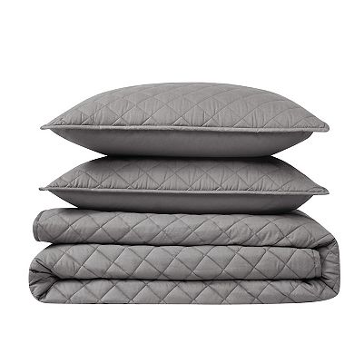 Cannon Solid Oversized Percale 3-pc. Quilt Set