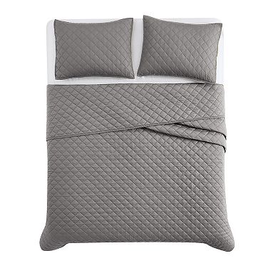 Cannon Solid Oversized Percale 3-pc. Quilt Set