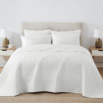 Cannon Solid Oversized Percale 3 pc Quilt Set