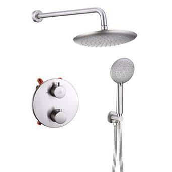 Casainc 9inch Shower System Dual Head Waterfall Shower Bar System
