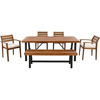 Merax Outdoor Wood Dining Set