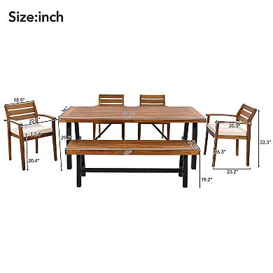 Merax Outdoor Wood Dining Set