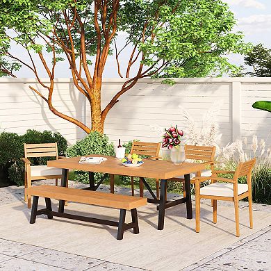 Merax Outdoor Wood Dining Set
