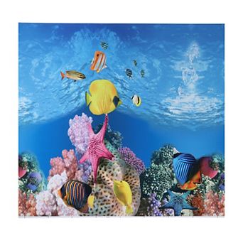 Aquarium Background Poster Double-sided Fish Tank Background Decorative Paper Sticker 12.60"x11.81"