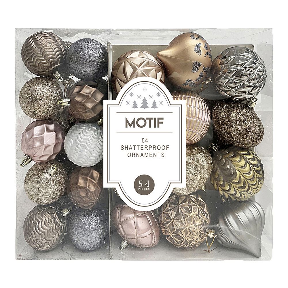 Motif 54-pack Shatterproof Christmas Ornaments