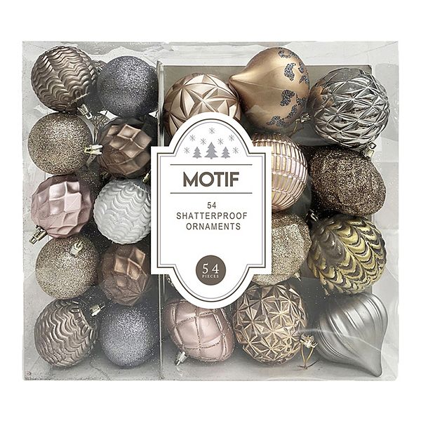 Motif 54-pack Shatterproof Christmas Ornaments