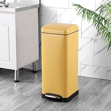 Betty Retro 8-gallon Step-open Trash Can, Daffodil Yellow
