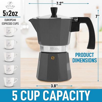 Zulay Kitchen Stovetop Espresso Maker - Moka Pot 6 Espresso Cups