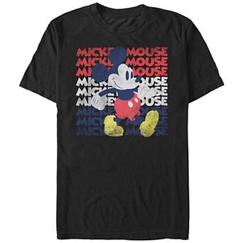 Disney's Mickey Mouse Red White And Blue Men's Graphic Tee