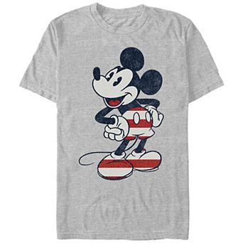 Disney's Mickey Mouse Men's Red And White Print Outfit Graphic Tee
