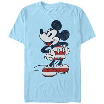 Disney's Mickey Mouse Men's Red And White Print Outfit Graphic Tee