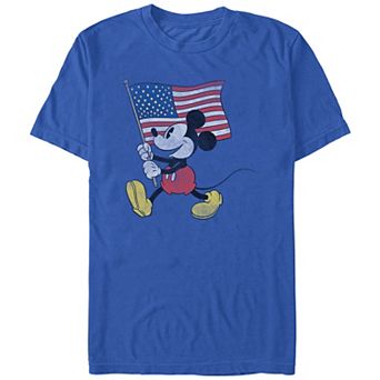 Disney's Mickey Mouse Men's Waving USA Flag Graphic Tee
