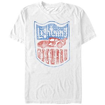 Disney's Cars Lightning McQueen Americana Badge Men's Graphic Tee