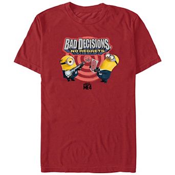 Men's Despicable Me 4 Minions Bad Decisions No Regrets Graphic Tee