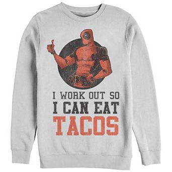 Men's Marvel Deadpool I Work Out So I Can Eat Tacos Graphic Fleece